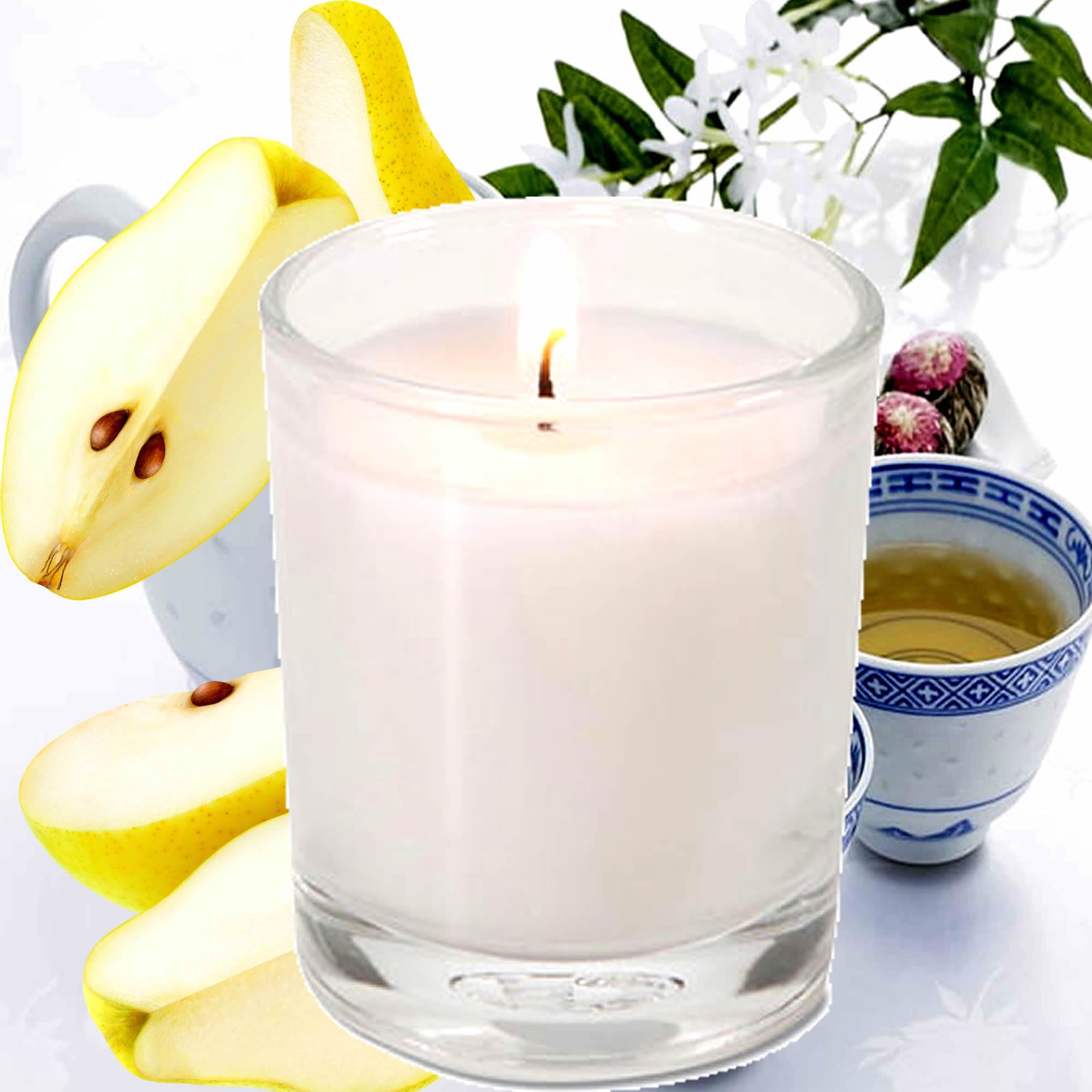 White Tea & French Pears Eco Soy Votive Candles – Clean Burn, Plant-Based, Vegan & Pet Safe