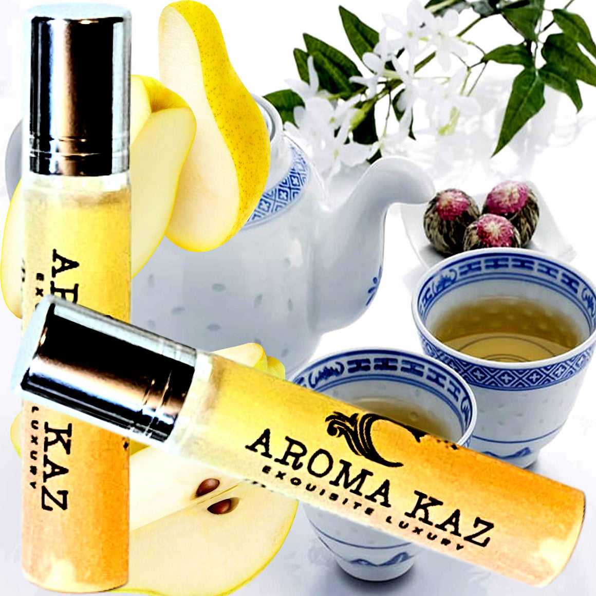 White Tea & French Pears Roll-On Perfume Plant-Based Vegan Cruelty Free