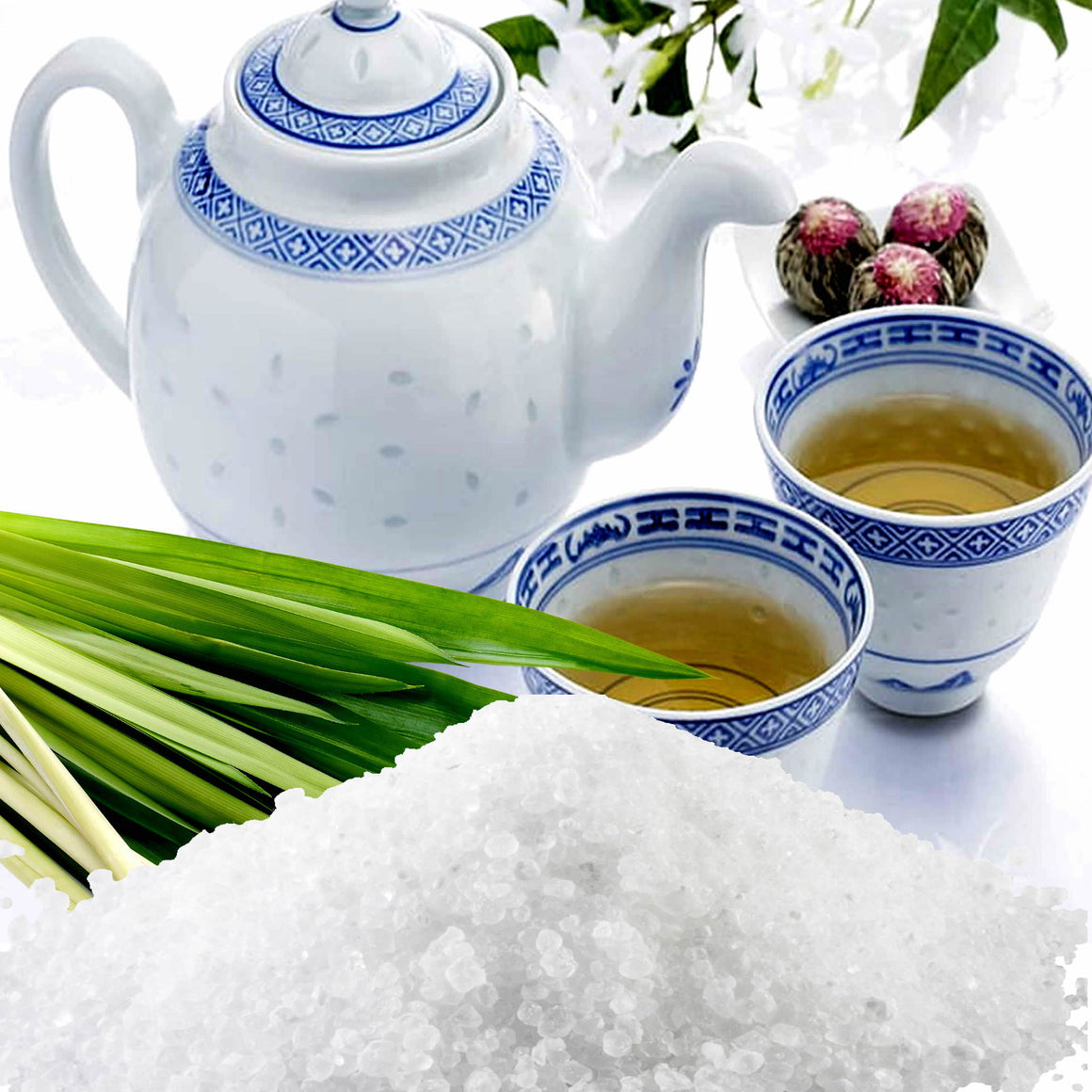 White Tea & Lemongrass Vegan bath salts and bath soak crystals, cruelty-free and made in Australia. Highly scented, suitable for women and men. Perfect relaxation gift for him or her.
