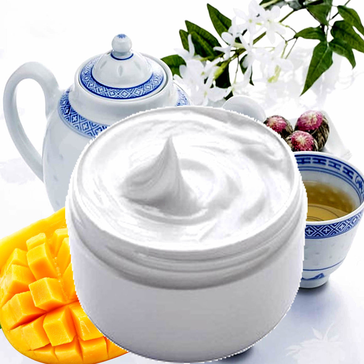 White Tea & Mango Hydrating vegan body and hand cream moisturizer. Handmade in Australia, cruelty free, long-lasting fragrance, perfect for all skin types and ideal as a gift for men or women.