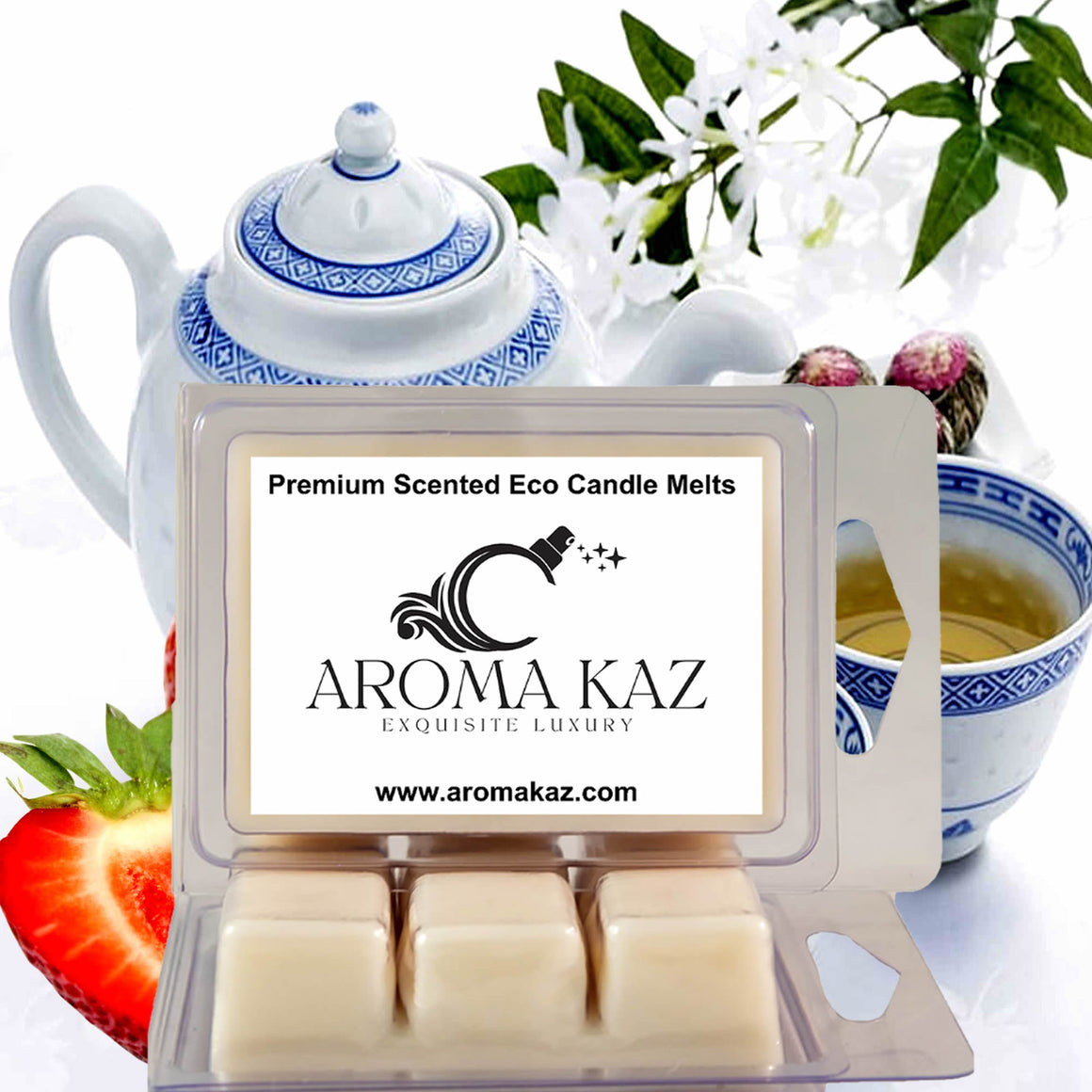 White Tea & Strawberries Soy Wax Melts – Hand-Poured, Plant-Based & Vegan