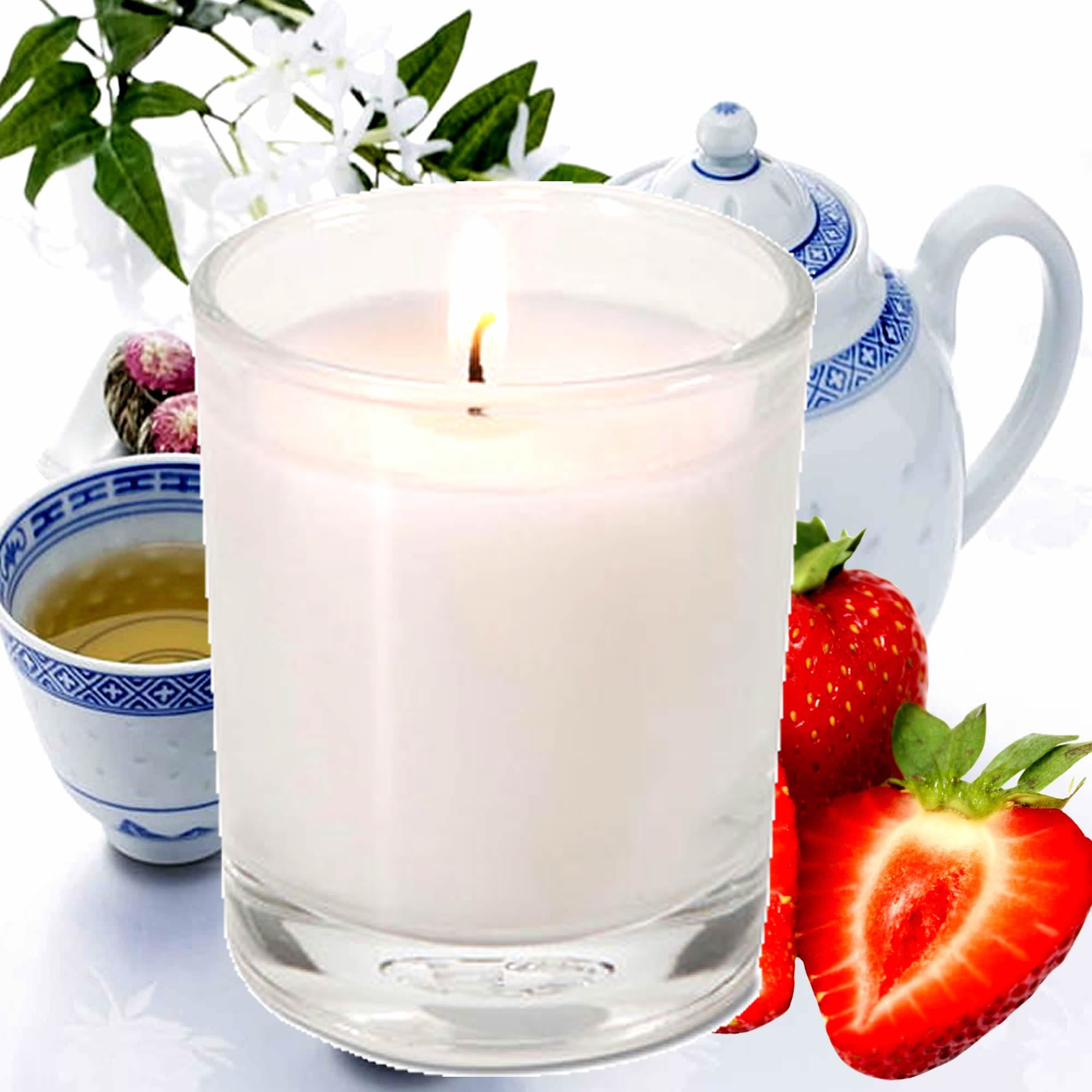 White Tea & Strawberries Eco Soy Votive Candles – Clean Burn, Plant-Based, Vegan & Pet Safe
