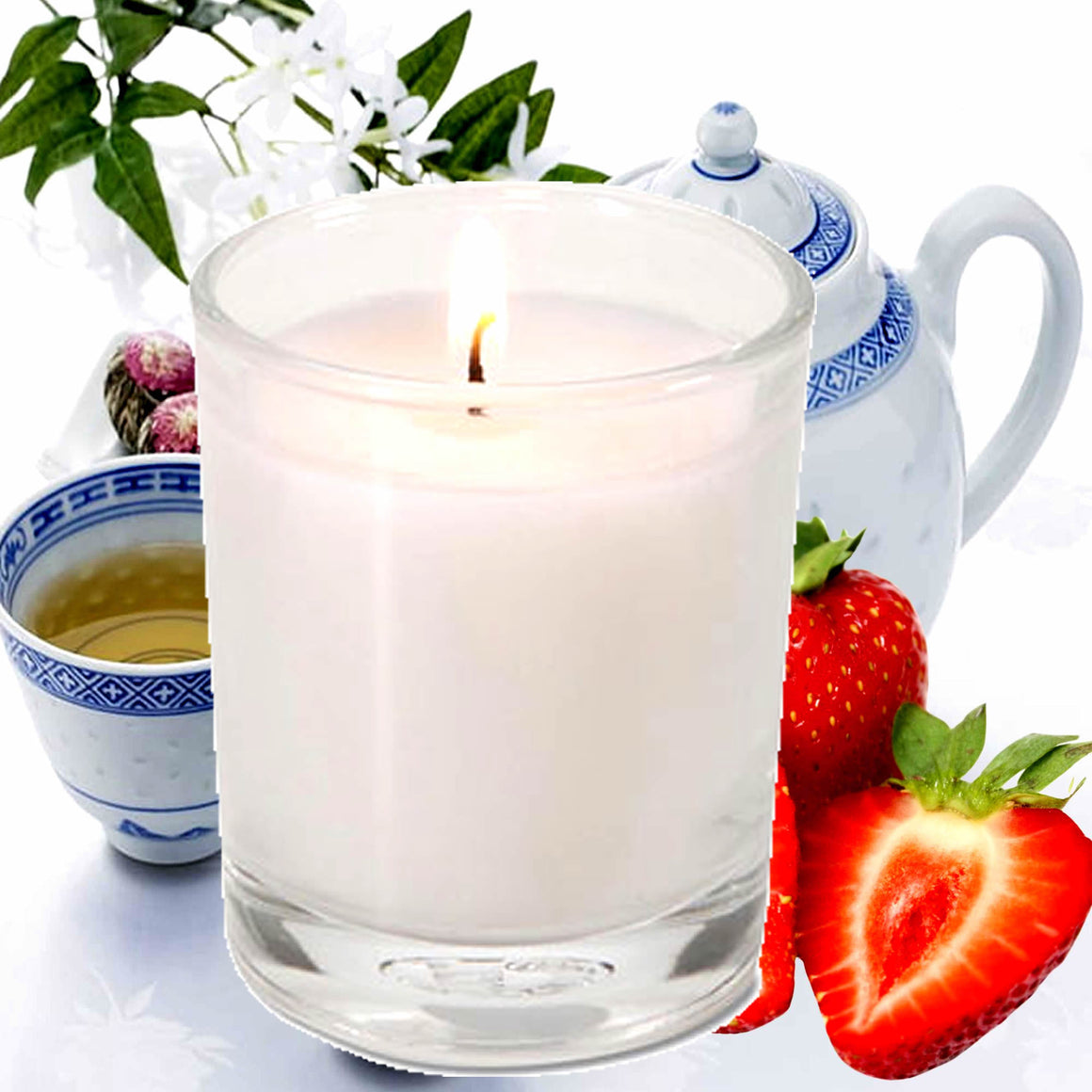 White Tea & Strawberries Eco Soy Votive Candles – Clean Burn, Plant-Based, Vegan & Pet Safe