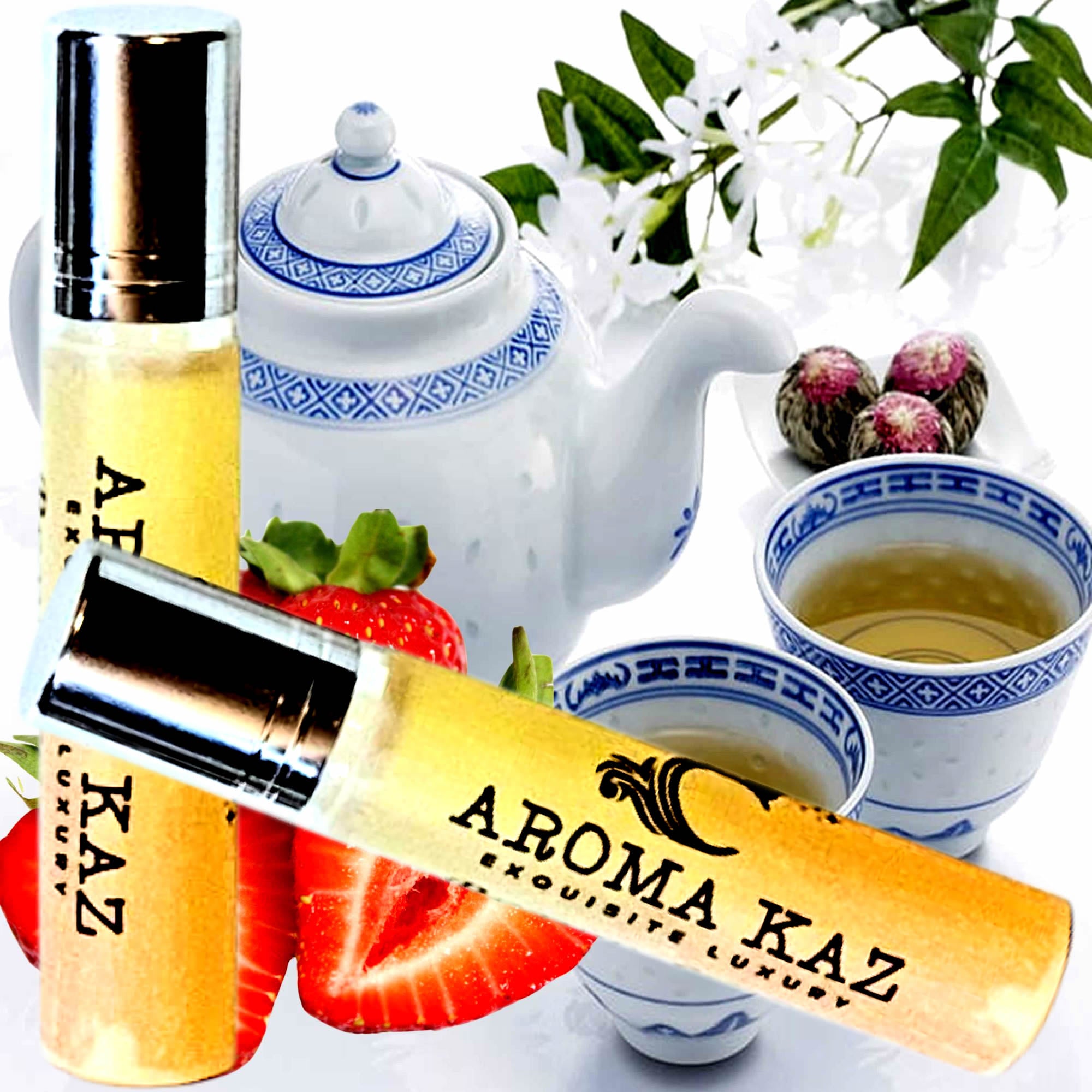 White Tea & Strawberries Roll-On Perfume Plant-Based Vegan Cruelty Free
