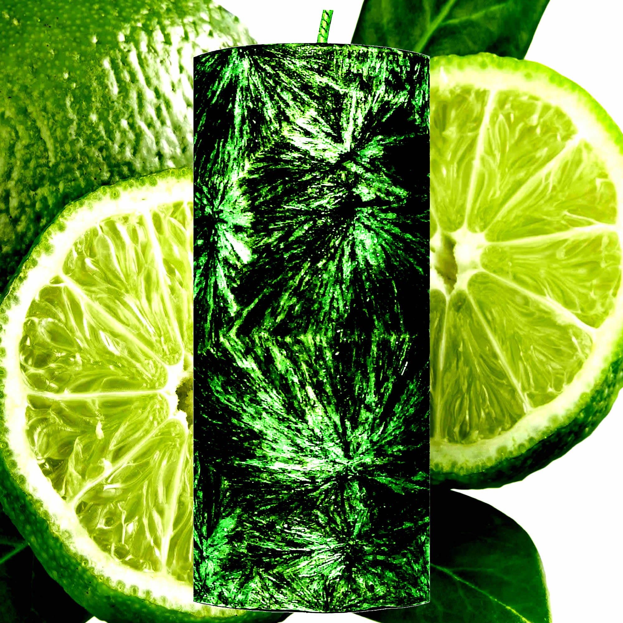 Wild Mint & Citrus Limes Pillar Candle – Plant-Based, Eco-Friendly, Vegan, Cruelty Free