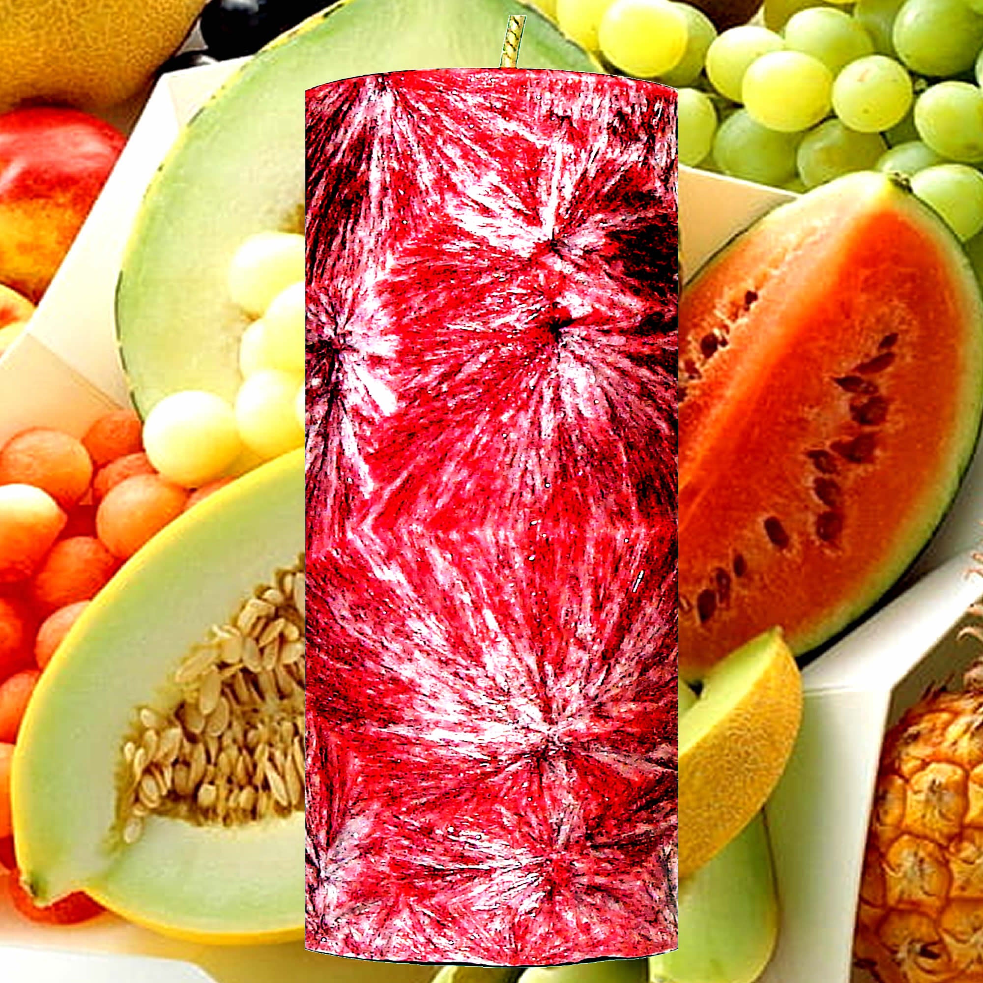 Wild Mixed Melons Pillar Candle – Plant-Based, Eco-Friendly, Vegan, Cruelty Free