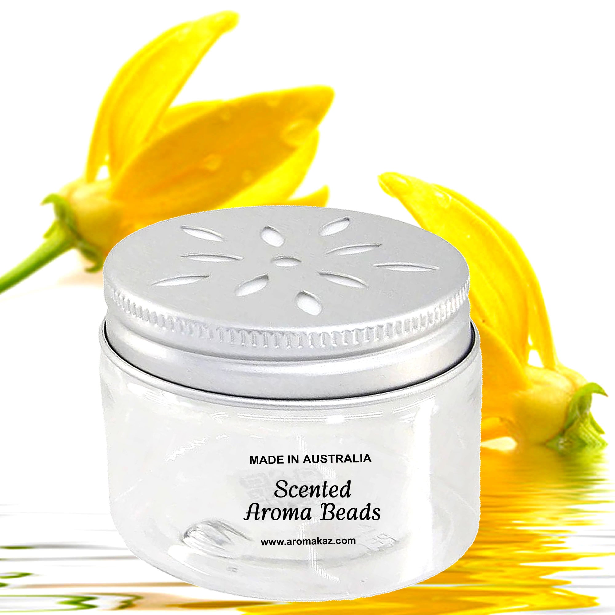 Ylang Ylang Neroli Air Freshener Aroma Beads – vegan, cruelty-free featuring exotic ylang ylang and floral neroli blossoms, handmade in Australia.