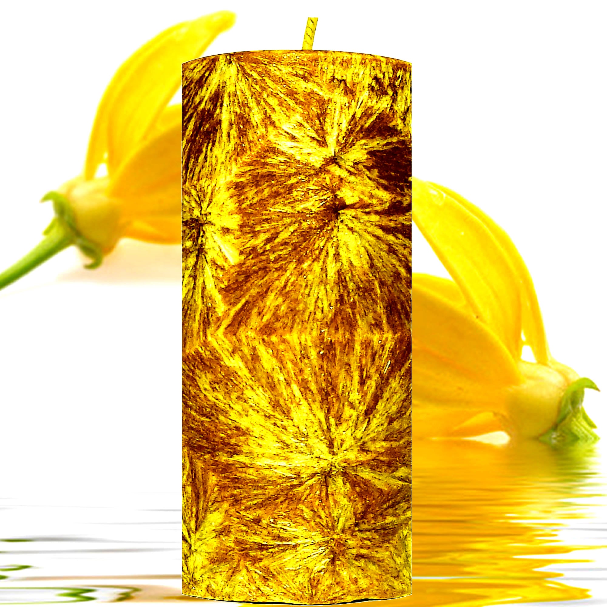 Ylang Ylang & Musk Pillar Candle – Plant-Based, Eco-Friendly, Vegan, Cruelty Free