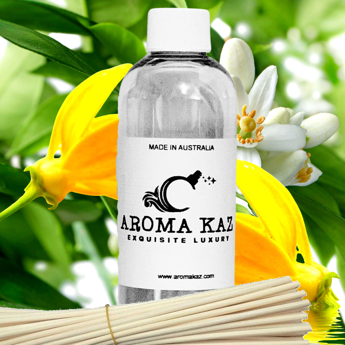 Ylang Ylang Neroli Diffuser Fragrance Oil Refill – vegan, cruelty-free featuring exotic ylang ylang and floral neroli blossoms, handmade in Australia.