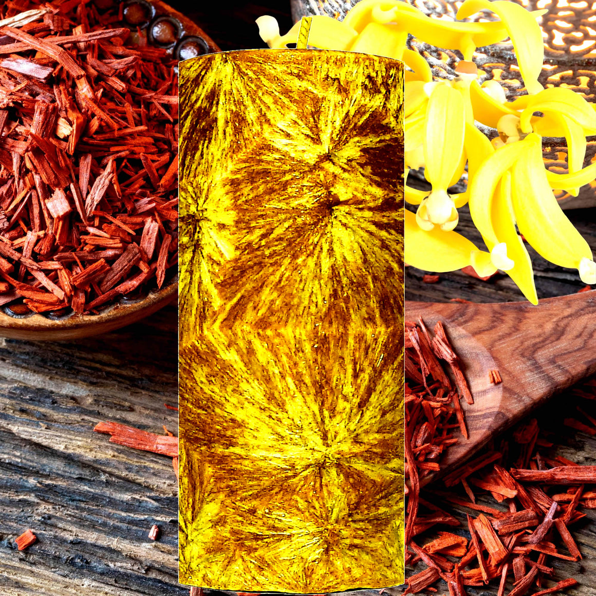 Ylang Ylang & Sandalwood Pillar Candle – Plant-Based, Eco-Friendly, Vegan, Cruelty Free