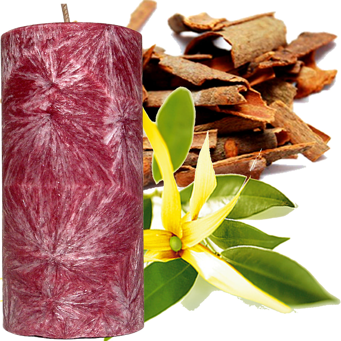 Ylang Ylang & Sandalwood Scented Palm Wax Pillar Candle Hand Poured