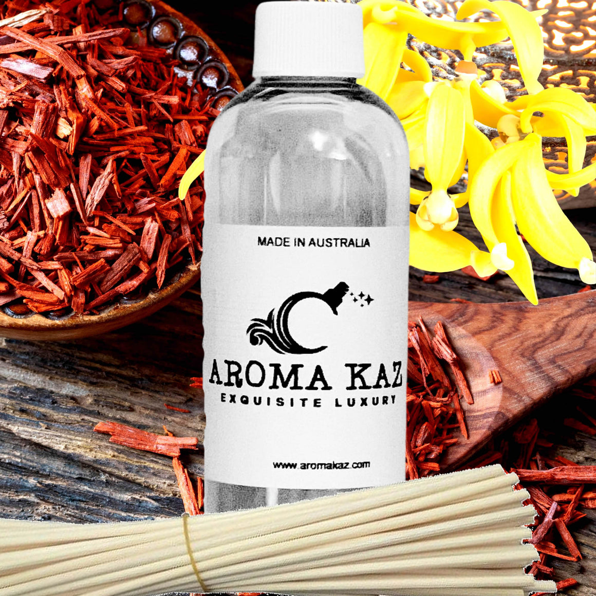 Ylang Ylang & Sandalwood Diffuser Fragrance Oil with Reeds – Vegan Cruelty-Free Home Aroma