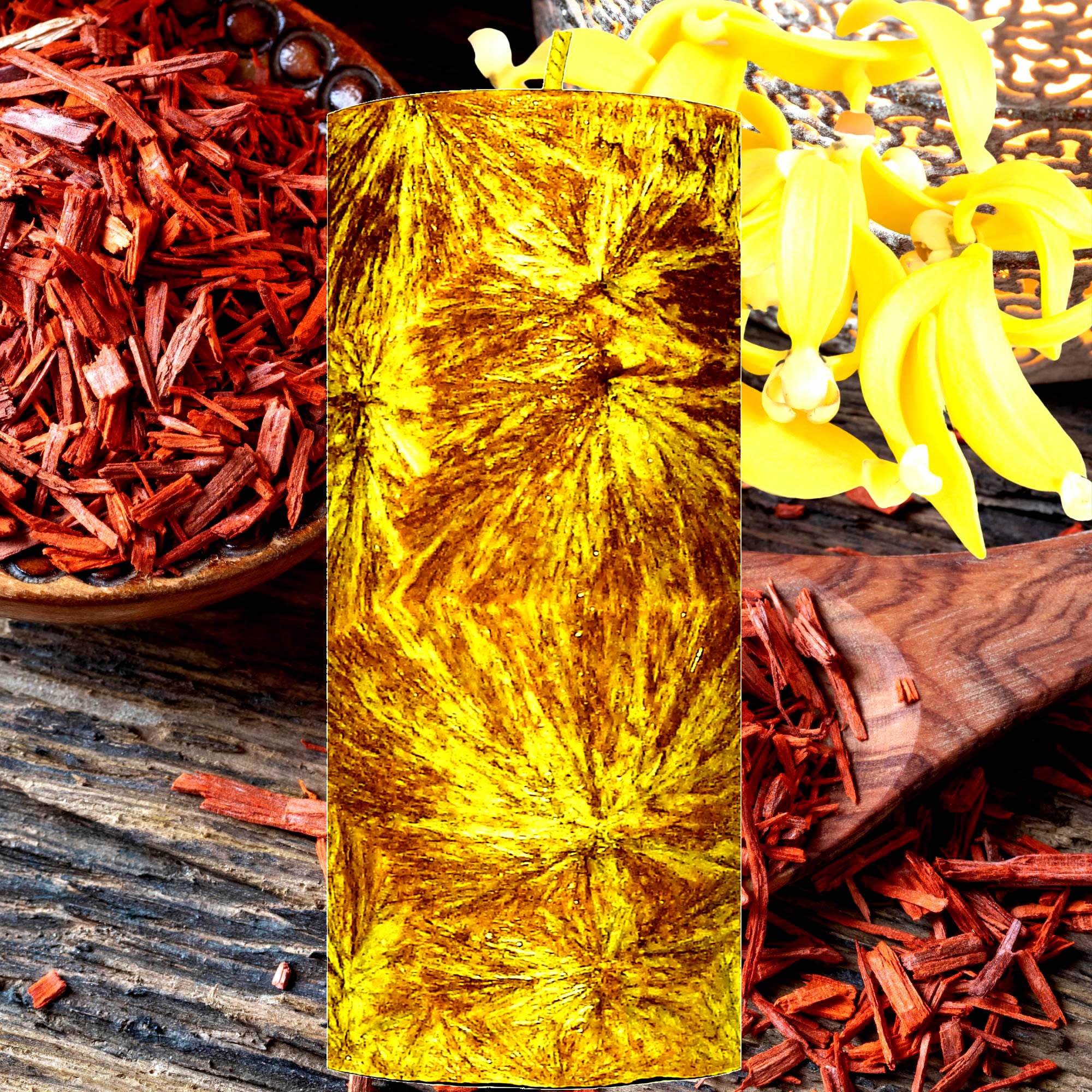 Ylang Ylang & Sandalwood Pillar Candle – Plant-Based, Eco-Friendly, Vegan, Cruelty Free