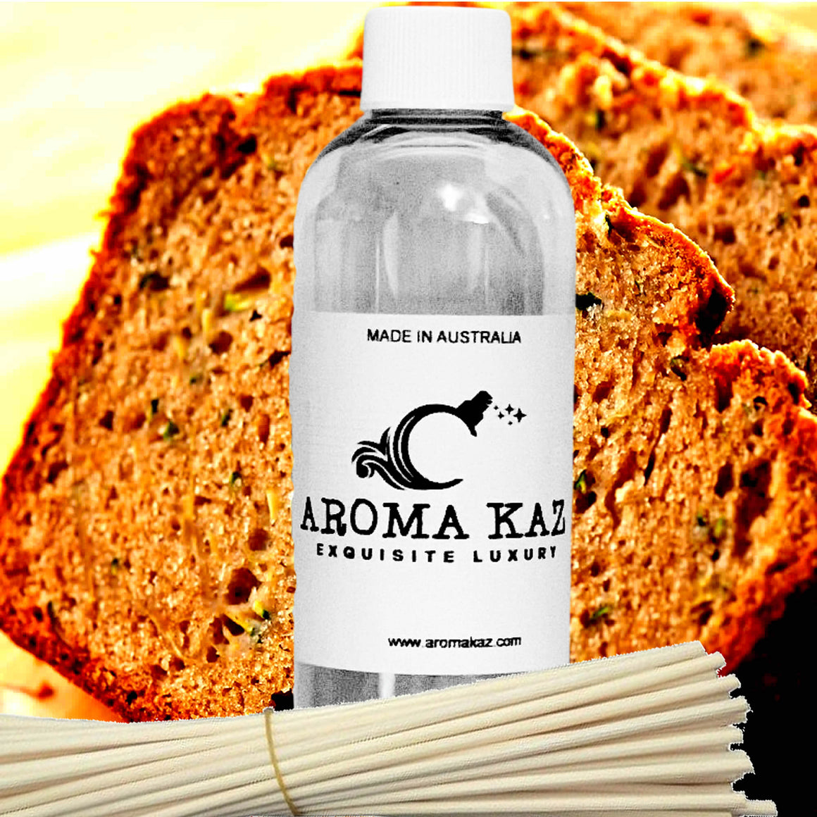 Zucchini Bread Diffuser Fragrance Oil Refill – vegan, cruelty-free featuring warm spiced zucchini bread and sweet bakery notes, handmade in Australia.