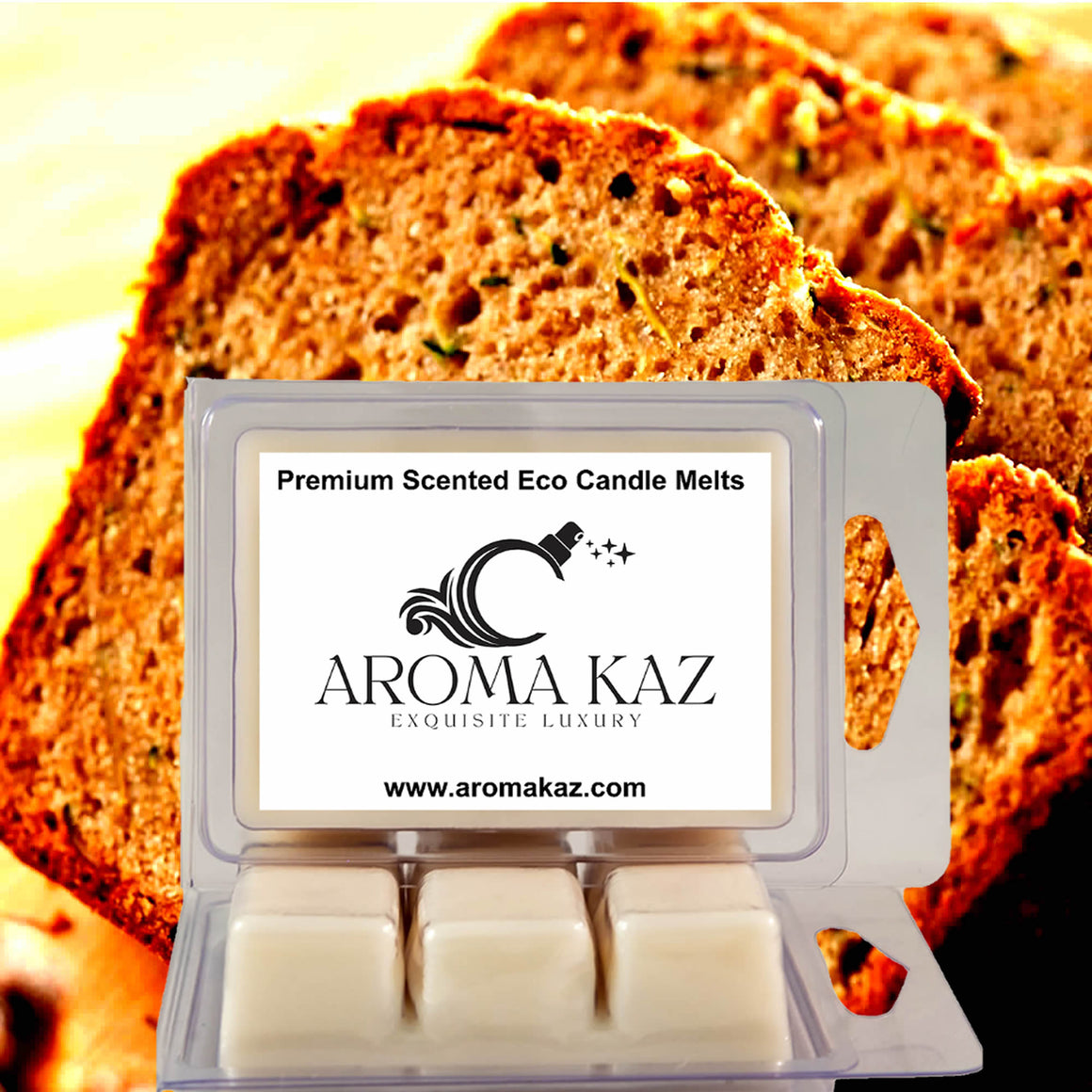 Zucchini Bread eco soy wax melts – vegan, cruelty-free featuring warm spiced zucchini bread and sweet bakery notes, handmade in Australia.