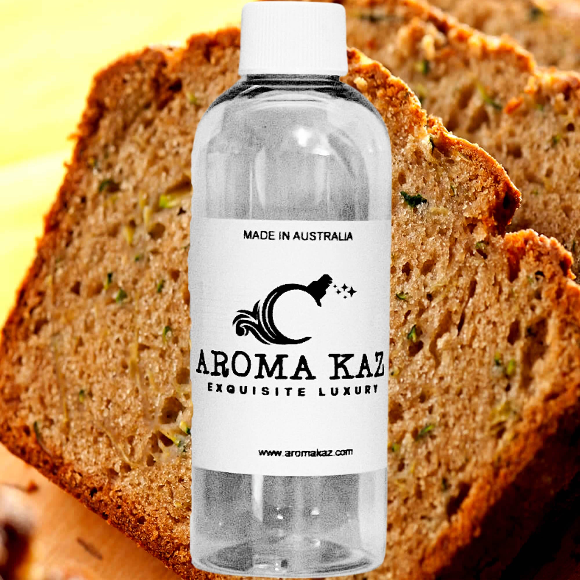 Zucchini Bread fragrance oil for candle making, soap making and perfume blending – vegan, cruelty-free featuring warm spiced zucchini bread and sweet bakery notes, handmade in Australia.