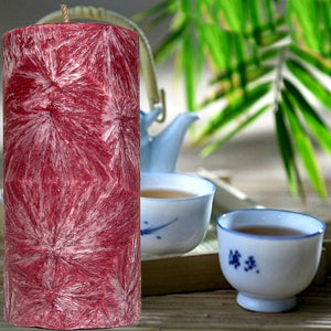 Bamboo & White Tea Scented Palm Wax Pillar Candle