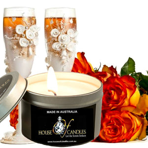 Champagne Roses Scented Eco Soy Tin Candles