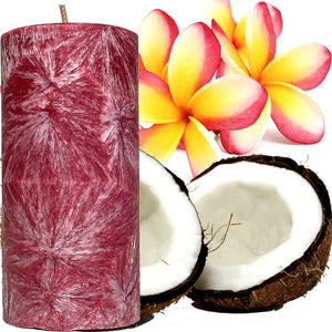 Coconut Frangipani Scented Palm Wax Pillar Candle