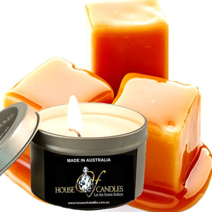 Creamy Caramel Scented Eco Soy Tin Candles